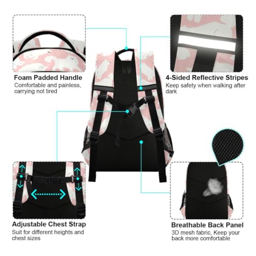 Kids Samoyed Dog Backpack for Boys Girls School Bags | Elementary Middle, Travel Daypack Lightweight Waterproof with Reflective Strip - color: Cute Samoyed Dog