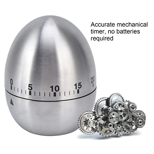 Egg Shaped Clear Scale Mechanical Kitchen Timer Reminder for Baking