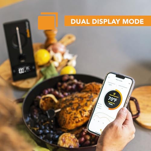 ProTemp Plus Next-Gen Wireless Meat Thermometer Digital | Unlimited Range Bluetooth & WiFi Enabled Smart Cooking Grilling Smoker BBQ Oven Kitchen Rotisserie (Stand + 1 Probe)