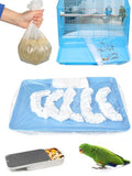 Disposable Bird Cage Liners Clear Plastic Parakeet Cage Liner Bag - 50 Pcs Parrot Cage Tray Liners Universal Film Bird Cage Accessories for Finches Canaries Cockatiels Birdcage - size: 50PCS