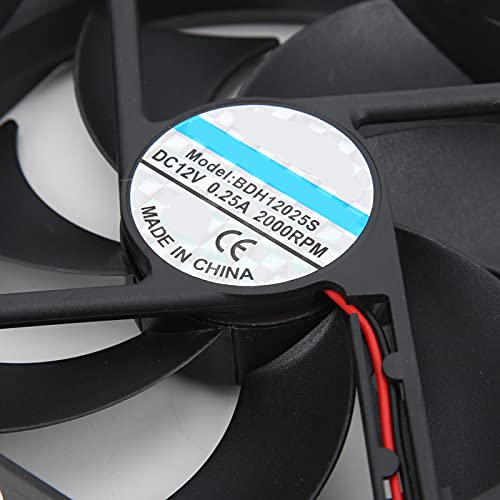 Incubator Fan, 2000RPM / H 12V Low Noise Incubator Exhaust Fan Heat Dissipation Incubator Cooling Fan for 48/56 Incubators, Plastic Material