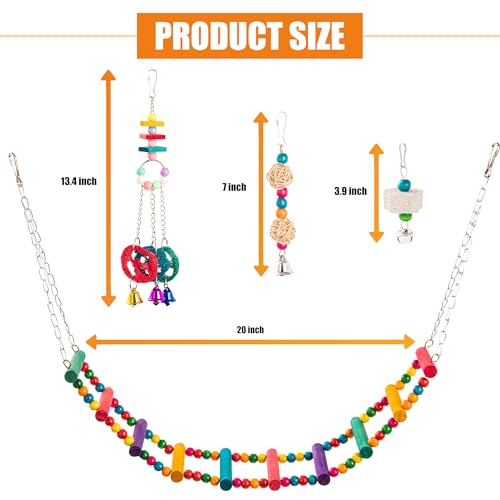 14 Pack Chicken Toys for Coop Chicken Swing Ladder Perch Coop Toy Xylophone Mirror Enrichment Chick Toys Hanging Vegetable Fruits Skewers Feeders for Hen Birds Parrots