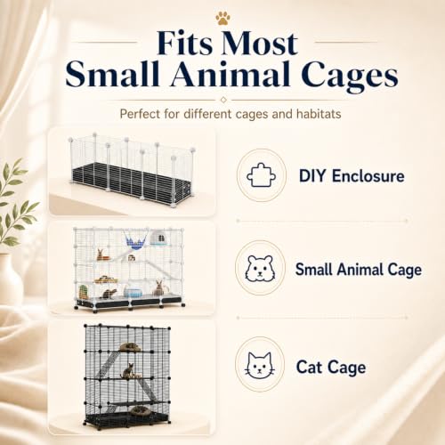 STILLCOVE 2Pcs Guinea Pig Cage Liner, Foldable Corrugated Plastic Base Tray | 2 x 3 Panel Size Bottom, Rabbit Bunny Pee Pads, Bird Mat, Small Animals Chinchilla Ferret Rat Hedgehog Hamster Mouse Squirrel - size: M - 41.3" × 13.8" × 3.9"