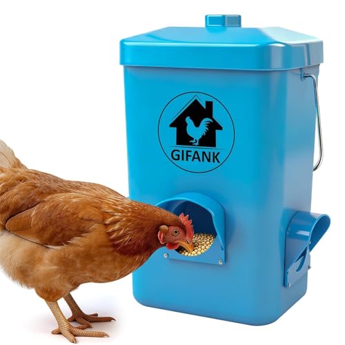 Chick Feeder 3 Gallon/26 LB Automatic Feeder Gamefowl Supplies with 3 Nipples Hanging/Standing Design for Backyard Coop & Small Farm Brooder Hens Ducks and Poultry