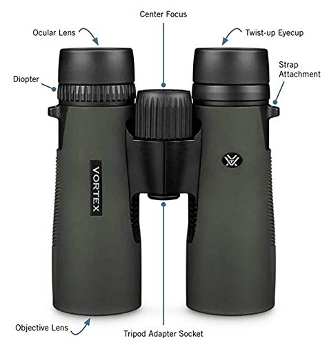 Vortex Diamondback HD 8x28 Binoculars | HD Optics, Tripod Adaptable, Waterproof, Fogproof, Shockproof, Included Carry Case - Unlimited, Unconditional Warranty - color: Green, size: 8x28