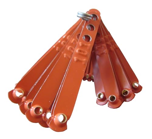 Numbered Aluminum Leg Bands, 100, Orange | Three Holes for Sizing - color: Orange