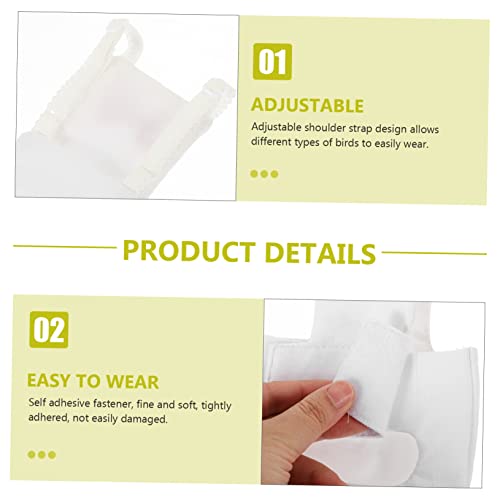 Yardwe Flight Bird Diaper Suit for Parrots Washable Nappy for Cockatiels Parakeets and Pigeons Soft Material Eye-catching Design White - size: 14x7cm