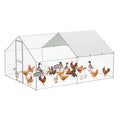 Large Chicken Coop Metal Chicken Run for 20 Chickens, Chickens Poultry Cage with Water Poof & UV Resistance Cover,Spire Roof with Double Lockable Doors for Outdoor Backyard,9.8'Wx13.1'Lx6.6'H - size: 9.8'W x 13.1'L x 6.6'H (2-Unit Coop)