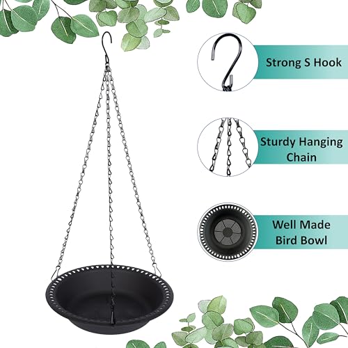 Hanging Bird Feeder Tray 10inch for Garden Yard Outside, Black - color: Black, size: 10 inch