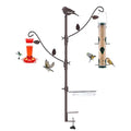 YINGYM Deck Bird Feeder Pole with Bird Bath, Two Adjustable Branches | 42 Inch Porch Multi-Hook Bird Feeder Hanging Kit for Outside Bird Feeder and Plant Hangers - size: 42 Inches without Squirrel Baffle