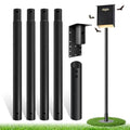 12ft Bat House Pole, 1.9in Diameter Heavy-Duty Galvanized Steel Outdoor Purple Martin Bird House Pole with Ground Socket, Including Bat House Installation Bracket, Black - size: 12FT