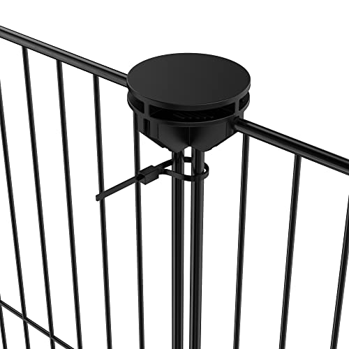 Pet Playpen, Small Animal Cage DIY Wire Fence with Door 15 Panels, Black | Portable Yard Fence for Indoor or Outdoor, for Small Animal, Puppies, Kitties, Bunny, Guinea Pigs, Turtle - style: Black
