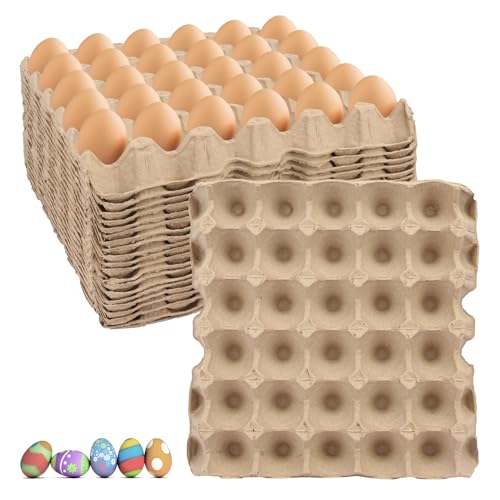 20 Flats 30-Cell Egg Crate?Holds 30 Eggs?, Cardboard Egg Cartons, Sturdy and Stackable Egg Flats, Perfect Egg Crates for Fresh Eggs, Chicken Farm, by IHDYPPEW - size: 20 Pack 30 Cell