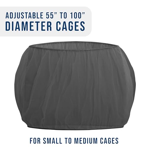 Universal Bird Cage Seed Catcher Universal Mesh Skirt Cover Stretchy Small Animal Cages Cover Pet Removable Durable Protector (Large, Black) - color: Black, size: 31.5"L x 6.7"W x 43.0"H