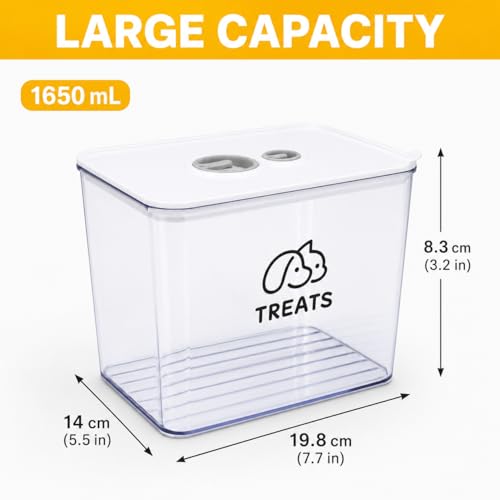 4Qt Pet Food Storage Containers, Airtight Dog Food Storage Container with Chronograph Wheel Design, Dog Treat Container with Suitable for Pet,Bird Seeds,Dog & Cat Treats(White) - color: 1pack