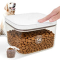LEAWALK 5-8Lbs/5.92Qt/5.6L Airtight Dog Cat Food Storage Container and Pet Storage Bin BPA-Free. PET Clear Stackable Dog Treat Containers for Pet Food/Rice/Dry/Cereals/Flour/Sugar/Bread - color: White-5.6L-C