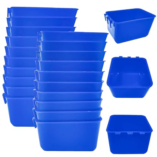 20 Pcs Chicken Coop Feeder Water Cup,16 oz Cage Cups Chicken Feeder Waterer, Cage Cups Birds Hanging Feeders, Chicken Feeder Water Bowl for Parakeet Poultry Pigeon Bunny Wire Cage (Blue, 16oz) - color: Blue, size: 16oz