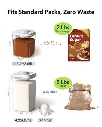 Airtight Food Storage Container with One-Touch Lid, 2.8 QT / 2.65 L Stackable BPA-Free PET for Coffee, Sugar, Spices & Pantry Organization. - color: 2.8QT