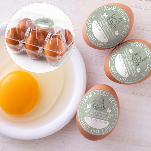 Colarr 500 Pcs Farm Fresh Eggs Carton Labels 2 Inch Egg Unwashed Handling Stickers Self Adhesive Writable Care Stickers Bulk Chicken Packaging Decal Sign for Chicken Quail Farmhouse Spring Holiday - style: Unwashed