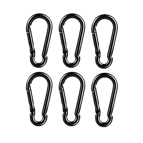6 PCS Carabiner Clip Spring Snap Hooks - M8 3.15 Inch Heavy Duty Snap Hook Quick Link for Swing Hammock Camping Fishing Hiking, 500 lbs Capacity - color: M8 (3.15Inch)-6Pcs