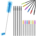 37 Pieces Hummingbird Feeder Cleaning Brush 3 Size Mini Nylon Tube Brushes Set 2 in 1 Double Headed Hummingbird Brush Cleaner for Bottles Tubes Jars Bird Feeder(Blue) - color: Blue