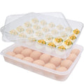 Anyumocz 2 Pack Covered Egg Holder,Clear Egg Holder Storage Container,Stackable Plastic Refrigerator Egg Trays for Deviled Egg,Protect and Keep Fresh(48 Eggs) - style: 1-Layer 48eggs