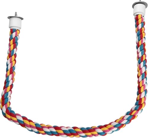 Bird Rope Perches,Parrot Toys 41 inches Rope Bungee Bird Toy (41 inches)[1 Pack] - size: 41 inches