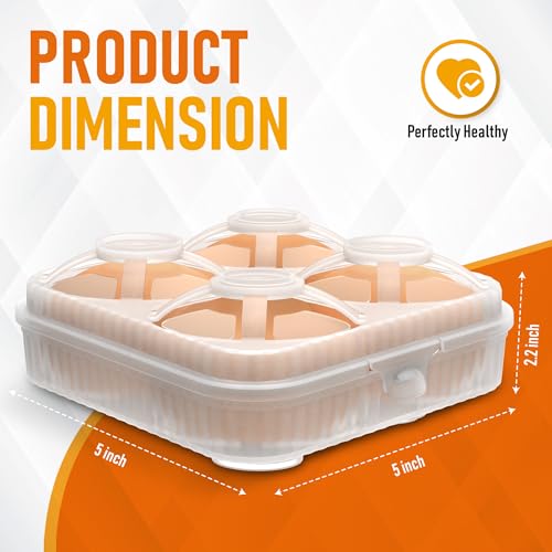 ZPU Egg Holder Camping, 1Pcs 4 Grid Egg Container, Plastic Egg Carrier for Camping Picnic Travel Outdoor Refrigerator Kitchen, Clear White - color: White-1pcs