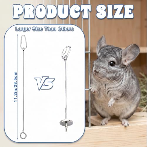3Pcs Bird Food Holder Cage Food Holder Stainless Steel Small Animal Bird FoodTreats Skewer Hanging Vegetable Fruit Feeder Feed Treating Tool Parrots Cockatoo Cockatiel (Silver)