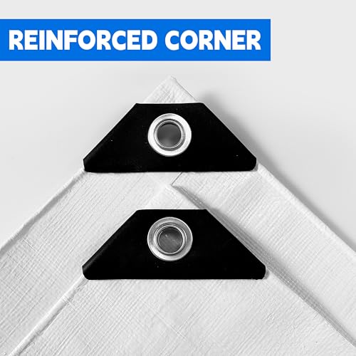 15x30 Feet 12mil Waterproof Tarp Heavy Duty UV Resistant White - color: White, size: 15x30