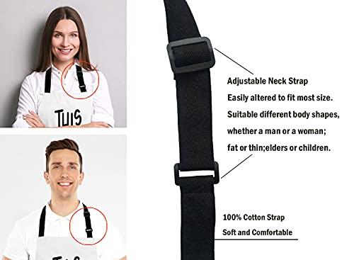 Inspirational Quote Adjustable Bib Apron, This kitchen is seasoned with love Cooking Kitchen Apron for Men Women - color: Multi Lf275