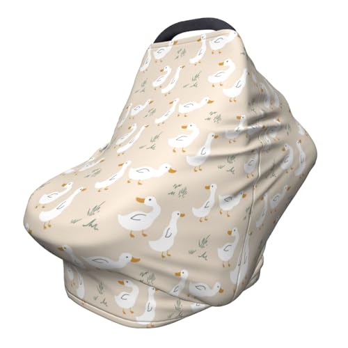 Goose Baby Car Seat Covers Multi-use Carseat Canopy for Boys and Girls Stretchy Infant Carseat Cover Shower Gifts - color: goose