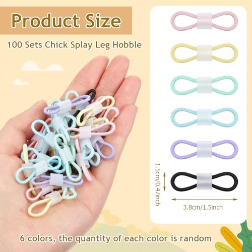 Patelai 100 Sets Baby Chick Leg Bands Splay Hobbles Brace Adjustable Poultry Leg Bands for Newborn Chick Bird Ducks of 1 to 3 Days Newly Hatched