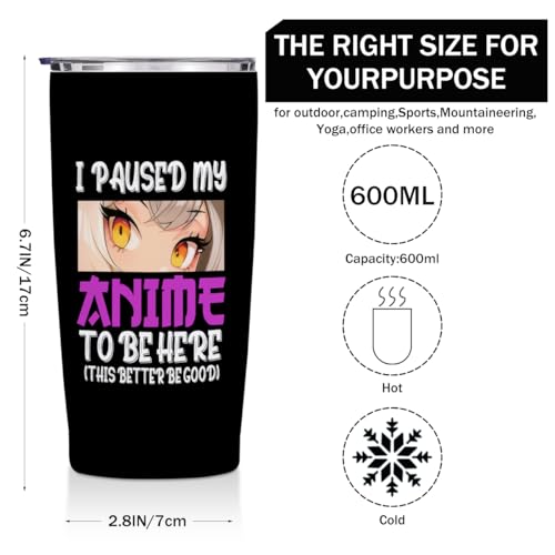 Jztco Anime Gifts Anime Merch 20 oz Tumbler Animes Stuff Manga Coffee Mug | Funny Insulated Tumblers Thermal Cup for Sports Travel Birthday Japanese Gifts for Anime Lovers Fans Women Men Girls - color: Multi 1300