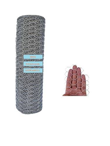 22GA Galvanized 14 in x 50 ft x 1/2 in Mesh Chicken Wire Hexagonal Poultry Netting for DIY Crafting, Pet Cages, Edge Fencing, Lawn Netting - size: 14"x50'-1/2" 22GA