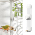 7.4 Fl Oz No Mess Bird Water Dispenser, Automatic Parrot Water Feeder with Spring Valve, Clear Cage Water Drinker for Parakeets Cockatiels Budgies Finch Lovebirds & Canary (White, 7.4 fl oz (220ml)) | Leak-proof bird waterer For parrots, cockatiels, budgi