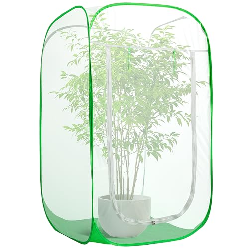 59" x 35" x 35" Pop Up Garden Mesh Plant Cover, Plant Protectors Mesh Plant Enclosure, Garden Net Cage Pest Protection Guard Tent with Storage Bag for Protect Plant Vegetable Fruit from Birds Insects - color: 59 X 35 X 35 Inch