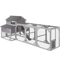 Aivituvin Large Chicken Coop 118" L Hen House Duck Cage for 8-10 Chickens 41.3 ft² with Spacious Run, 6 Nesting Box, 6 Raised Perches - size: 118.1"L x 53.5"W x 49.5"H