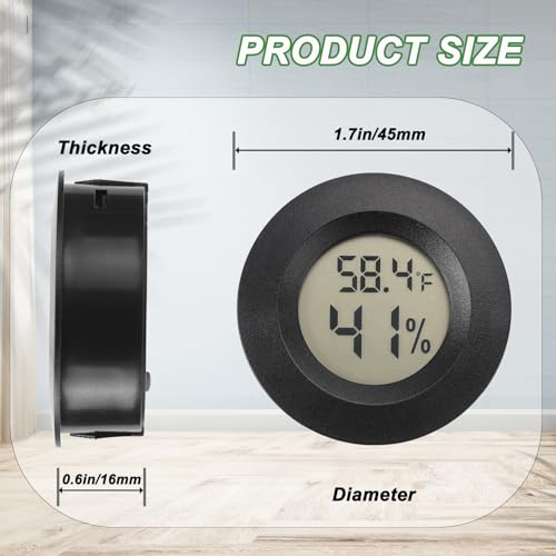 Serundo Auto Digital Hygrometer Thermometer Indoor/Outdoor Hygrometer 6PC | Mini Size,LCD,℉/℃ Conversion,Fast Response, Outdoor Thermometer with Humidity for Reptile Greenhouse Cellar 3D Printer
