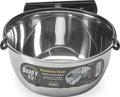 MidWest Homes for Pets Snap'y Fit Stainless Steel Food or Water Bowl, Holds 1 Quart, Mounts to Wire Crates, No-Tip Design, Rust-Resistant, for Dogs and Cats - size: 1 Quart (4 cups)