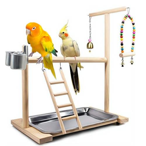 Bird Playground Parrot Playstand, Stand Fun Straw Bell Toys, Ladder Hanging Swing Chew Exercise Toys, for Conure Macaw Cockatiel Finch Small Animals - color: M-200