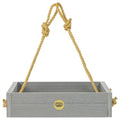 Birds Choice Modern Farmhouse Small Hanging Platform Bird Feeder, Driftwood - Includes Nylon Hanging Rope, 2 lbs. Seed Capacity, Made in USA | Includes Nylon Hanging Rope, 2lb Seed Capacity, Made in USA, Rustic Recycled Materials - color: Driftwood