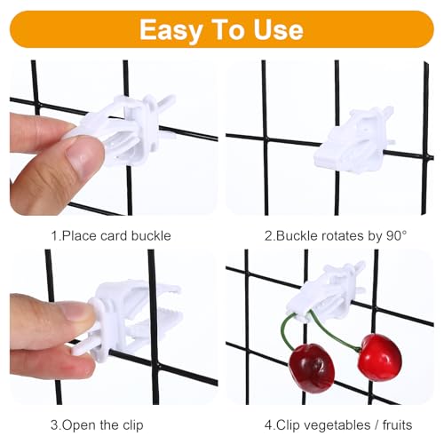 12 Pcs Bird Cage Food Holder, Parrot Fruit Vegetable Clips Millet Holder for Birds Cages Feeder Clip for Budgie Parakeet Canary Cockatiel Macaw Conure Cockatoo