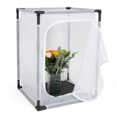 Large Monarch Butterfly Habitat Cage, Insect Mesh Cage 24" x 24" x 36" | Outdoor Insect Mesh Enclosure Terrarium - style: Poles Slide Through Cover 36" Tall