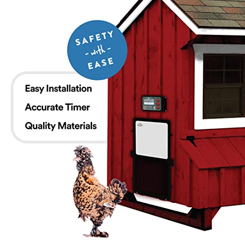 Harris Farms Automatic Chicken Coop Door, 3 Modes, Battery Operated | Automatic Coop Door, Battery Powered Operation, Weather-Resistant Design, Easy Installation for Backyard Coops