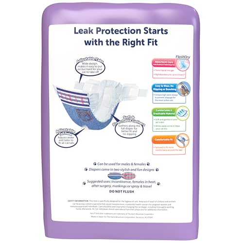 Hartz Comfitables Cat Diapers,Medium, 16 Count, Comfortable & Secure Fit, Easy to Put On - size: Medium