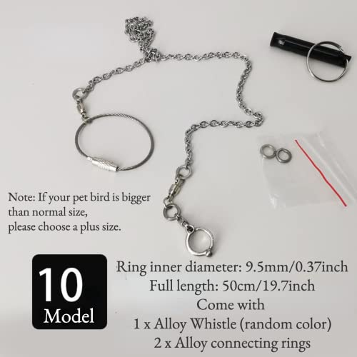 Bird Foot Chain Flying Stainless Steel Training Rope Outdoor Parrot Ankle Foot Ring Accessories Bird Harness Leash Prevent Escaping (Model10) - size: Model10