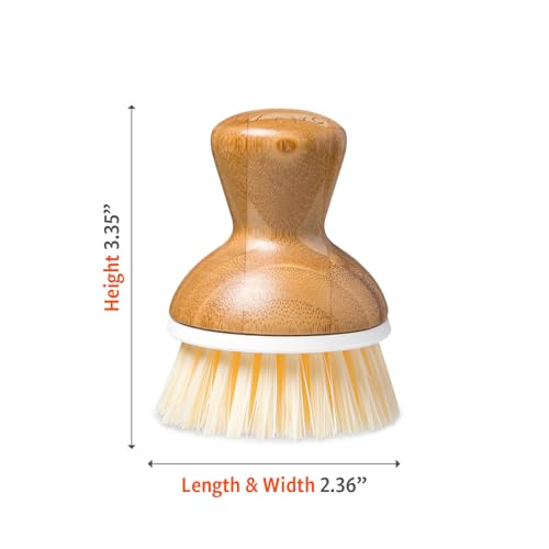 Full Circle Bubbly Palm Brush – Family Safe, Formaldehyde-Free – Ergonomic Palm Scrubber with Handle for Kitchen Cleaning, Dish Scrub Brush for Nonstick, Cast Iron & Sink, White | Family-safe & formaldehyde-free, with an ergonomic handle for effortless ca