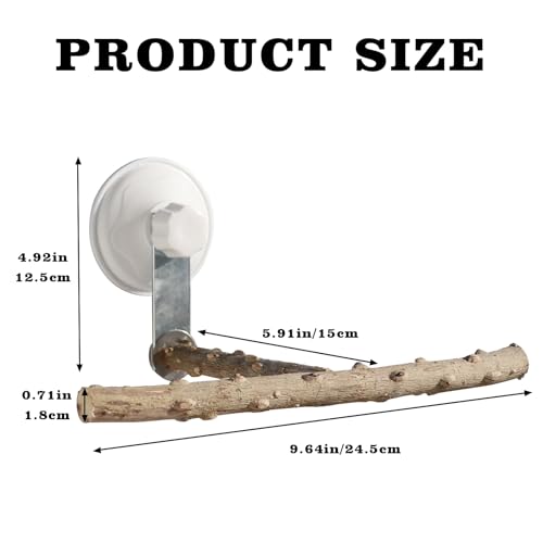 Bird Window Perch Stand with Suction Cup, Outdoor Travel Window Mirror Bird Stand Toy, Suitbale for Small and Medium Bird Parrot Parakeet Cockatiel