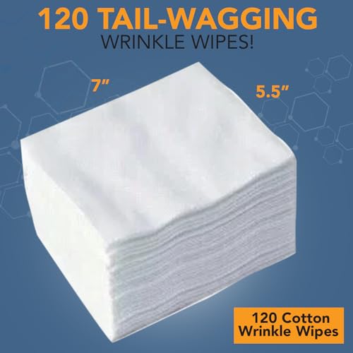 NOVEHA 120PCs - 5”x7” Large Dog Wipes | Wipes for Bulldog, French Bulldog, Pug, English Bulldog | Deodorizing, for Multiple Areas Removes Dirt, Wrinkles, Folds, Tear Stain, Tail Pockets & Paws - size: 120 Wrinkle Wipes